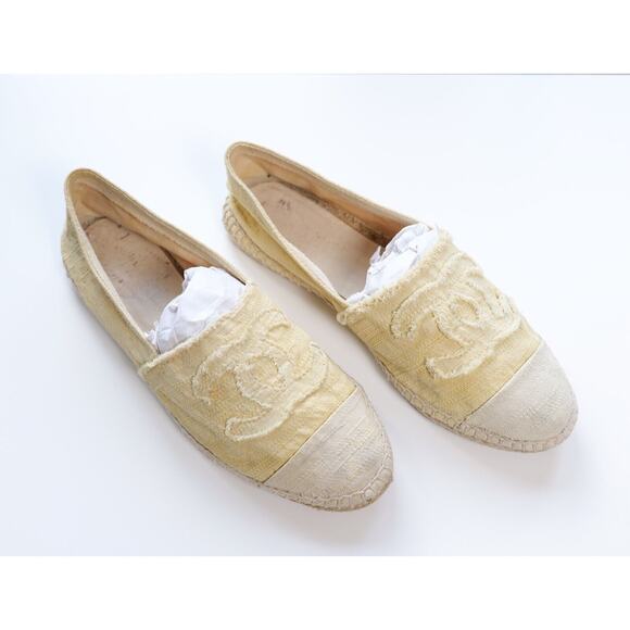 Chanel Beige Interlocking CC Logo Ballet Shoes Espadrille Flats (US 10, EU 40) - Picture 1 of 11